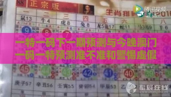 一特一码下一期预测与今晚澳门一码一特预测准不准和警惕虚假的假幌子迷-核心解答、专家解读解释与落实​