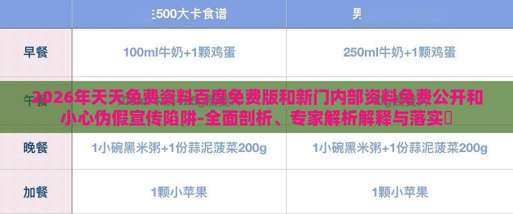 2026年天天免费资料百度免费版和新门内部资料免费公开和小心伪假宣传陷阱-全面剖析、专家解析解释与落实​